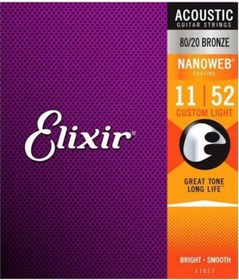 Resim Elixir 011-052 11027 Nanoweb Bronz Akustik Gitar Teli 