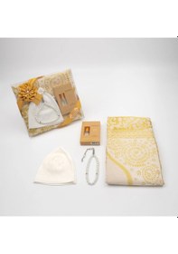 Resim Takke + Esans + Tesbih + Seccade Seti Gold Altın 110 x 64 