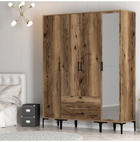 Resim Variant Kumsal 4 Kapılı Str Gardrop - Ceviz / Ceviz 