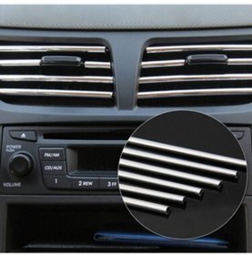 Resim Genel Markalar Araç Içi Klima Izgara Hava Çıkış Dekoratif Şeritler Klima Şerit Krom Gri Klima Şeritleri 