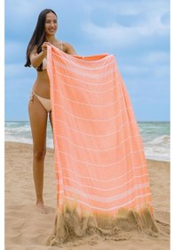 Resim Sultan Peştemal Havlu 100 Pamuklu Deniz Plaj Banyo Peştemali 100x180 Cm Turuncu 