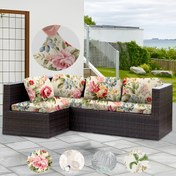 Resim 1 Paket Açık Hava Baskılı Yeşil Yaprak Çiçekli Kanepe Minderi Koruyucu Kanepe Mobilya Ev Dekorasyonu Kanepe Koruyucusu (Dijital Baskı 145gsm) 