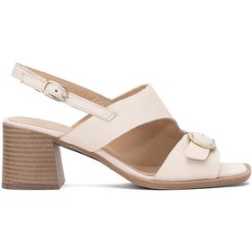 Resim Venüs 2510912y Kadın Hakiki Deri Topuklu Sandalet Bej Bej 