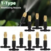 Resim 10 adet/20 adet/30 adet Dış Mekan Sis Soğutma Sistemi Bahçe Sulama 4/7 Boru Atomizer Nozulları Ayarlanabilir Bahçe Sulama Başlığı 