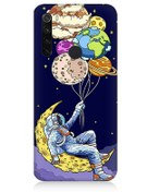 Resim Xiaomi Redmi Note 8 Uyumlu Silikon Kılıf Astronot Ve Gezegenler 