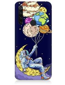Resim Xiaomi Redmi Note 8 Uyumlu Silikon Kılıf Astronot Ve Gezegenler 