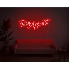 Resim Bon Appetit Yazılı Neon Tabela Kırmızı 