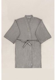 Resim Raw Pamuk Gri Sabahlık Kimono S-m 1517a Gri 