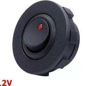 Resim Mr-132e Yuvarlak Nokta Kırmızı Işıklı Pano Tip Anahtar On-off 3 Bacaklı 12v 20 Amper Kırmızı 