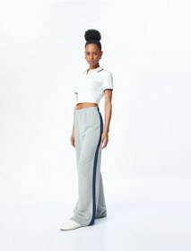 Resim Koton Beli Lastikli Üç İplik Yanları Çizgili Geniş Paça Eşofman Altı Gri 5sak30014ek Gri 