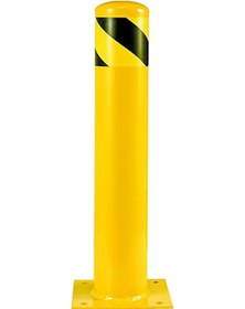 Resim Kaldırım Sabit Bariyer Demir Duba Metal Park Demiri Otopark Bariyer 76mm 50 Cm 3mm Sarı 