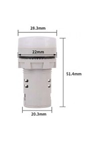Resim Dijital Voltmetre - Ac12-500v - 22 Mm - Beyaz 