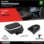 Resim S-dizayn Peugeot 207 Abs Vidalı Kol Dayama Kolçak Gri 2006-2014 A 