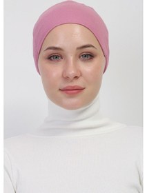 Resim Pratik Dikişsiz Bağlamalı Kaymayan Tesettür Bone Pembe 