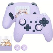 Resim Sunshine022 Switch 2 Pro Controller Mor Kedi Kulaklı Koruyucu Kılıf Ve Aksesuarları 