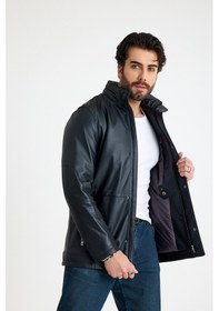 Resim Franko Armondi Klasik Erkek Deri Ceket E55-kd-2907-24133 Siyah 