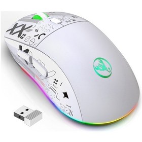 Resim Geeksen Hxsj T90 2.4G Kablosuz Mekanik RGB Oyuncu Mouse 