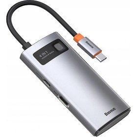 Resim Baseus Metal Gleam Series 4in1 Type-C Hub Adaptör Çoklayıcı - Gri 