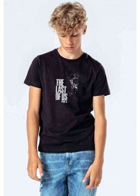Resim The Last Of Us Part 2 Baskılı Unisex Çocuk Siyah T-Shirt (534615360) 