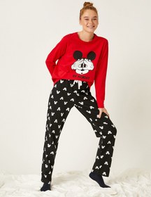 Resim Mickey Mouse Lisanslı Pamuklu Pijama Takımı 