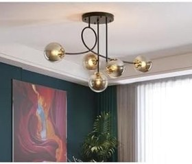 Resim Lambadar Pare Model Modern Spor Siyah 5'Lı Glop Füme Camlı Avize Siyahfüme Tek Ebat 0042-5Blkglopfümecam 