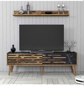 Resim Variant Valensiya 140cm Tv Ünitesi - Ceviz / Siyah Mermer 