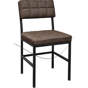Resim Nemeron İkon Mutfak Sandalyesi Keten Kumaş Metal Sandalye Silinebilir Kafe Salon Sandalyesi - Kahve Kahve 
