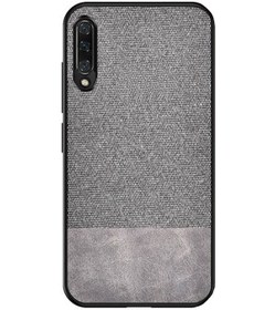 Resim Microcase Huawei P Smart Pro 2019 - Y9s Fabrik Serisi Kumaş Ve Deri Desen Kılıf - Gri 