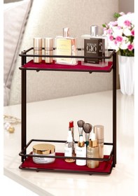 Resim Makyaj Organizeri Takı Düzenleyici Takı Ve Makyaj Düzenleyici 2 Katlı Çok Amaçlı Kozmetik Organizeri 