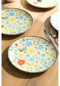 Resim Tabak Evi Porselen Fiori Tuval Pasta Tabağı 20cm 4 Kişilik 4 Parça Tvl4ptprs1212 Çok Renkli 