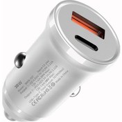 Resim Springsun 30w Qc4.0+pd Çift Hatlı Hızlı Şarjlı Cep Telefonu Araç Şarj Cihazı 5a Usb Type-c Araç Şarj 