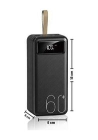 Resim Powerbank Yüksek Kapasiteli 60.000 Mah Hızlı Şarj Şarj Özellikli Batarya Çok Renkli 