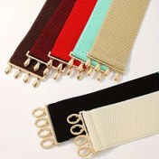 Resim 1 adet Kadınlar için Basit ve Çok Yönlü Dört Çift Tokalı Gevşek Elastik Bel Bandı 