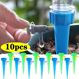 Resim 10 Adet Otomatik Sulama Cihazı, Bahçe Damla Sulama Kontrol Sistemi, Ayarlanabilir Bitki ve Çiçek Kendiliğinden Sulama Aparatı, Çim ve Saksılar İçin Uygun. Oto Damlalık Bitki Sulama Aracı 