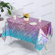 Resim 1 adet Deniz Kızı Temalı Tek Kullanımlık Örtü, 137.16x274.32 cm, Plastik, %100 Polyester, Makine Yapımı, Evrensel Tatil Dekoru, Elektrik Gerektirmez, Çeşitli Temalar için Parti Dekoru 
