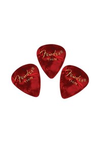 Resim Fender Gitar Penası 3 Adet Premium Celluloid 351 Shape Thin Red Moto 