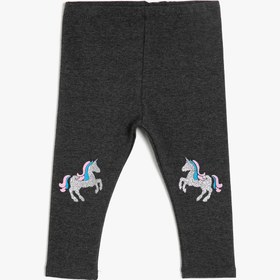 Resim Kız Bebek Unicorn Baskılı Tayt 