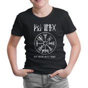 Resim Vikings - Kuzey Pusulası Siyah Çocuk Tshirt 