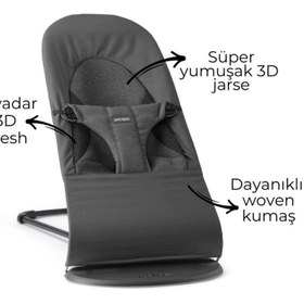 Resim BabyBjörn Woven Jersey Ana Kucağı Üçlü Kumaş Dark Grey 