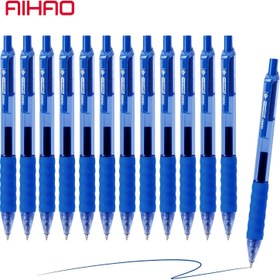 Resim AIHAO 12 Adet Jel Kalem Mavi Mürekkep, Orta Nokta 0.7mm, Geri Çekilebilir Hızlı Kuruyan Jel Mürekkep Kalem, Rahat Yazım için Yastıklı Tutuş, Pürüzsüz Yazım, Günlük Tutma 