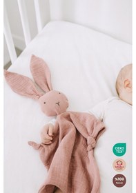 Resim Bebekevi %100 Pamuk Oeko-tex Sertifikalı Müslin Tavşan Uyku Arkadaşı Bebek Uyku Arkadaşı Gül Kurusu Pembe Uyku Arkadaşı 