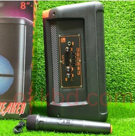 Resim SILATECH KTS-1279 8 İNÇ Kablosuz Mikrofonlu Rgb Ledli Taşınabilir Bluetooth Hoparlör Usb-Tf-Fm Radyo Siyah 