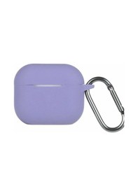 Resim Apple Uyumlu AirPods 3 3.nesil Hang Kılıf - Lila Düz Renkli 