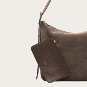 Resim Nova Large Shoulder Bag in Suede - Mocha Brown 