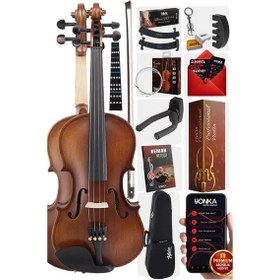 Resim Midex LMA-644-PAK Profesyonel Keman 4/4 Tam Boy (Yastık Tuner Susturucu Çanta Yay Reçine) 