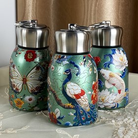 Resim 1 Adet Vakumlu İzoleli Su Şişesi - Zarif Asya Çiçek Desenli (Kelebek/Sazan/Tavuskuşu), Sızdırmaz Seyahat Bardağı, 10oz Termos Kupası Taşınabilir Tutacaklı - İçecekleri Saatlerce Sıcak/Soğuk Tutar, Spor Salonu, Ofis, Seyahat için Mükemmel, Kadınlar/Erkekler için Hediye, Doğum Günü, Noel, Sevgililer Günü Hediyesi, Günlük Hidrasyon, Sanatsal Tasarım, Yüksek Kalite Yapı, İçecek Kabı, Fitness Tutkunları 