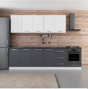 Resim Minar 285 Cm Mutfak Dolabı Beyaz Antrasit 285-A6 Beyaz 