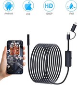 Resim BYDNZ SHOP 5 Metre Endoskop Yılan Video Kamera Ios Ve Android Uyumlu Led’li 8 Mm Sert Kablo 2mp 