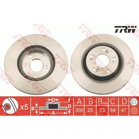 Resim Honda Civic Type-R Ön Fren Diski 300 Mm Çap 2007-2015 Trw 