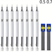 Resim Mekanik Kalem Seti 0.5 0,7mm Metal Sanat Çizim Otomobil Kurşunlu Ofis Kırtasiye 